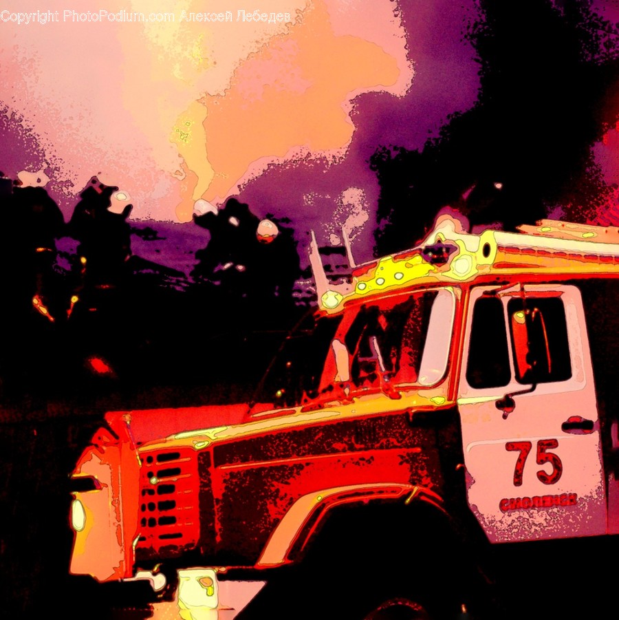 Transportation, Truck, Fire Truck, Vehicle, Spoke