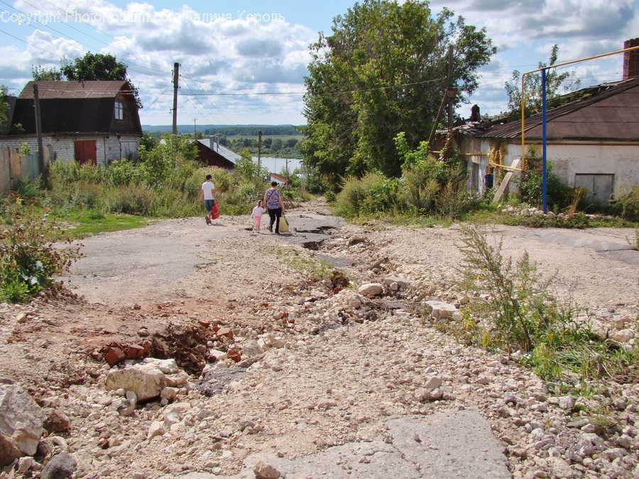 Road, Dirt Road, Gravel, Human, Person