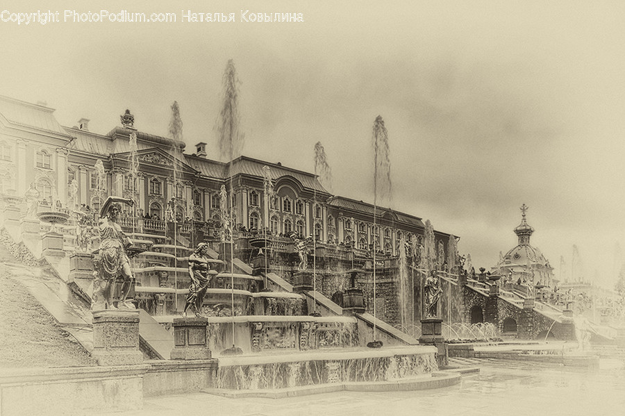 Building, Factory, Drawing, Human, Person