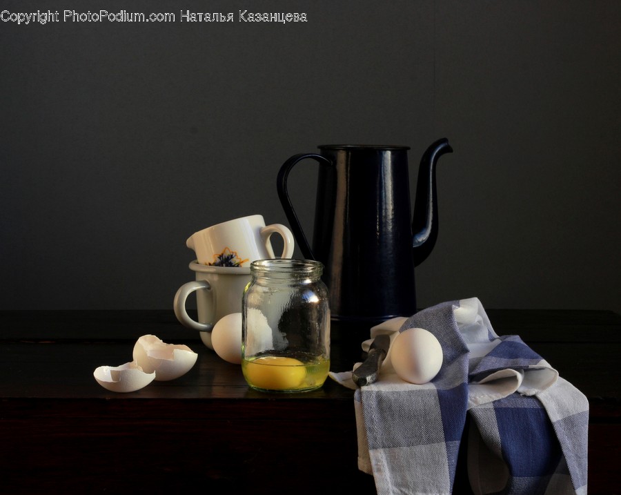 Jug, Cup, Coffee Cup, Pottery, Saucer