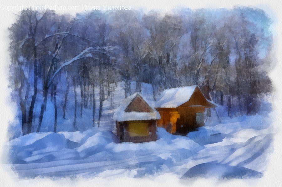 Nature, Outdoors, Building, Painting, Art