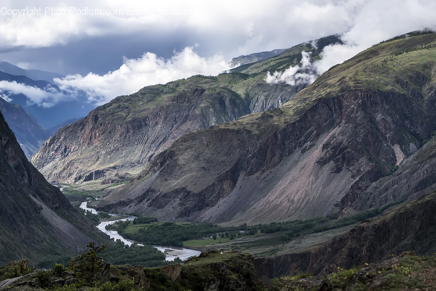 Nature, Outdoors, Mountain, Valley, Mountain Range