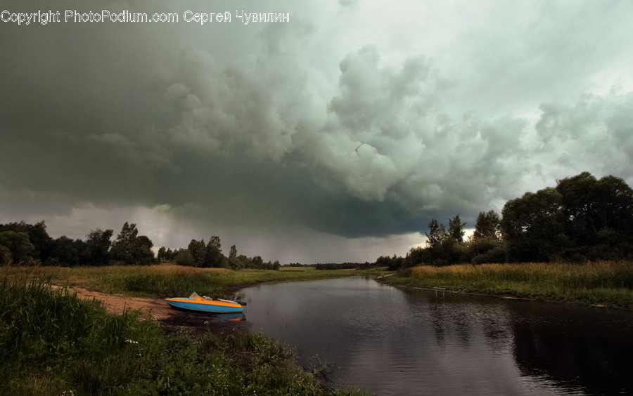 Nature, Weather, Outdoors, Vehicle, Rowboat