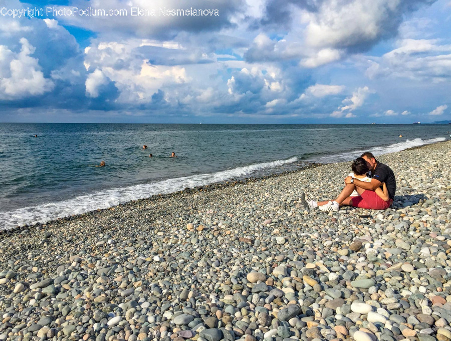 Human, Person, Pebble, Road, Water