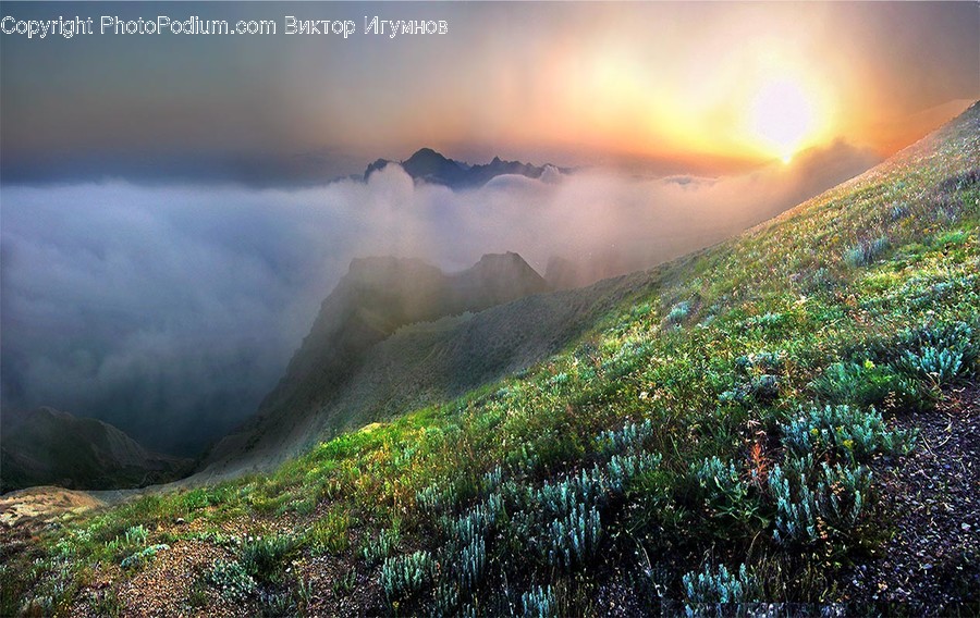 Nature, Outdoors, Flare, Light, Mountain