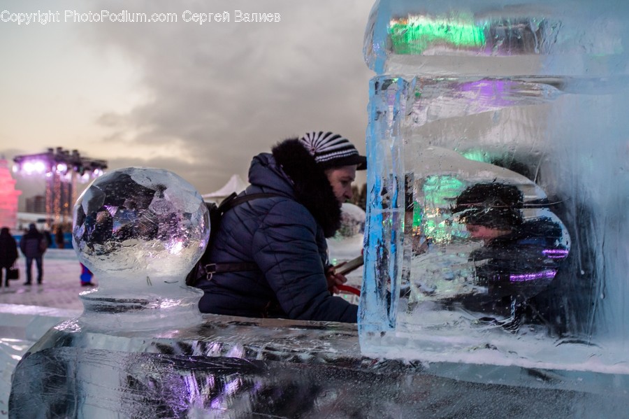 Nature, Ice, Outdoors, Person, Human