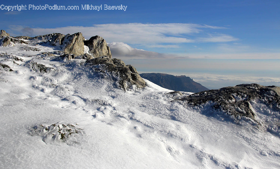 Nature, Outdoors, Mountain, Ice, Snow