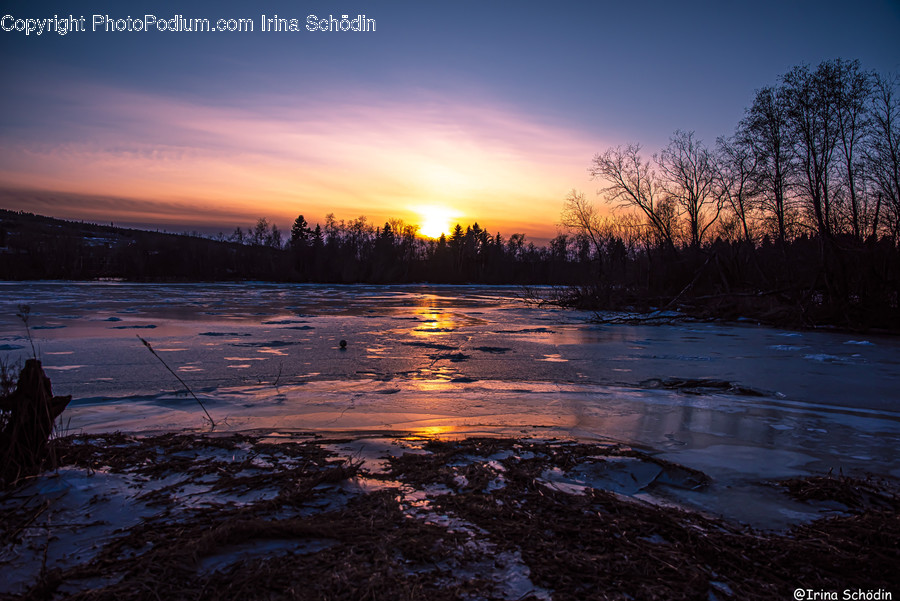 Nature, Outdoors, Dawn, Red Sky, Dusk