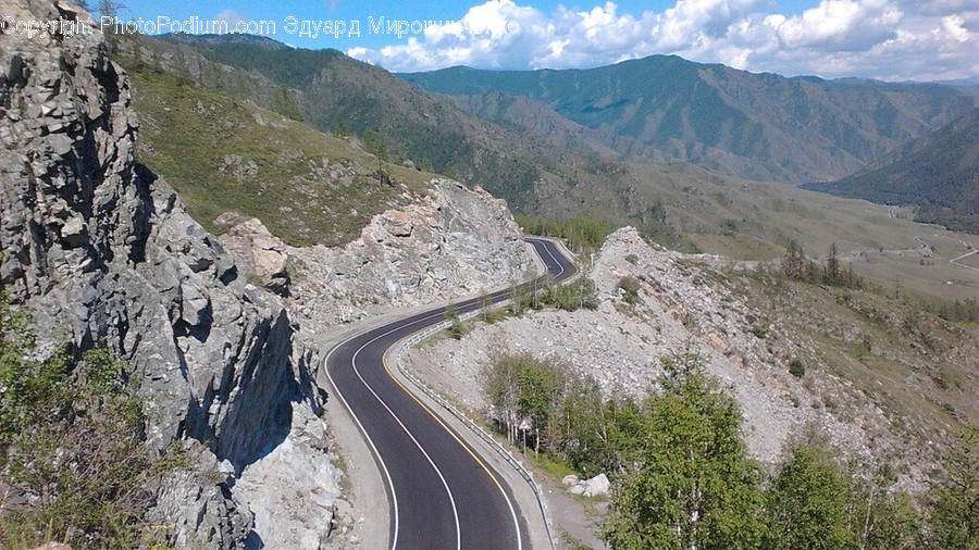 Road, Highway, Freeway, Slope, Nature