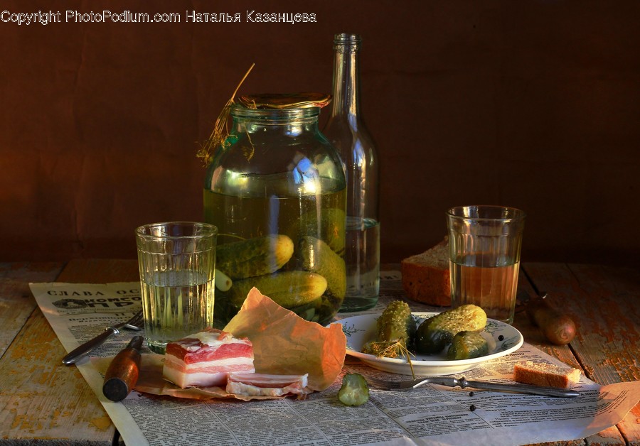 Glass, Plant, Furniture, Food, Table