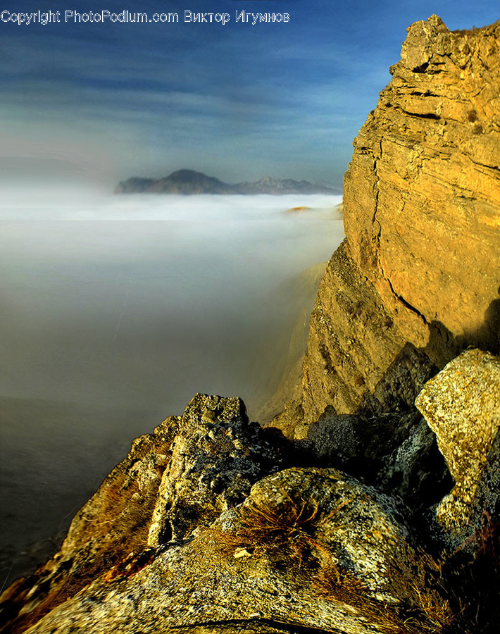 Promontory, Nature, Outdoors, Cliff, Weather