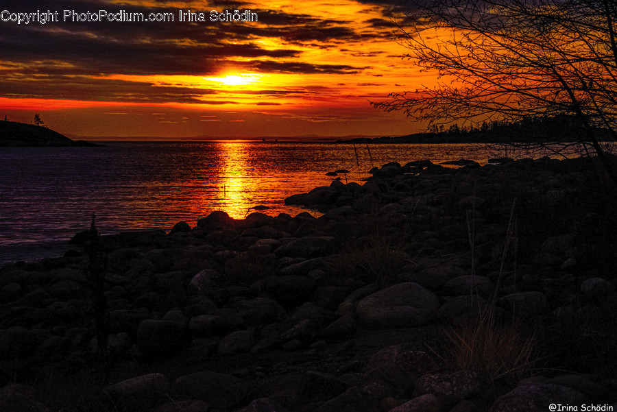 Nature, Outdoors, Dawn, Red Sky, Sky
