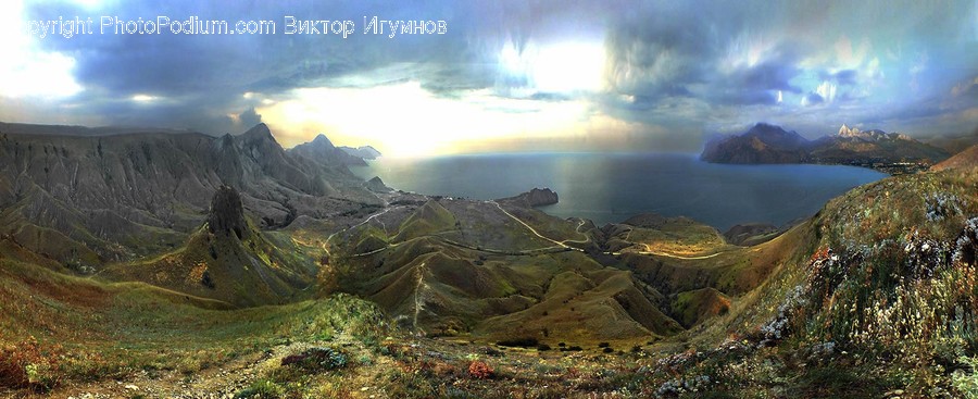 Nature, Outdoors, Countryside, Hill, Painting
