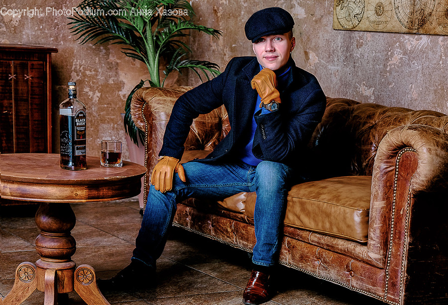 Furniture, Couch, Person, Human, Apparel