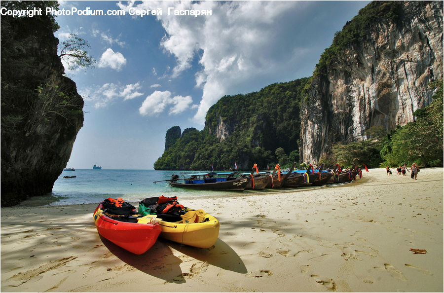 Boat, Watercraft, Beach, Coast, Outdoors, Sea, Water