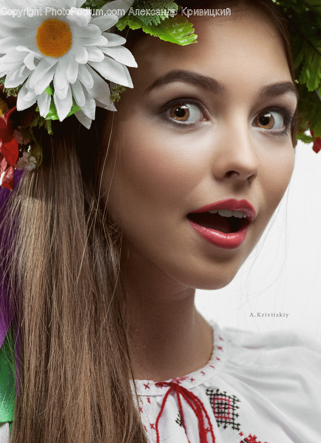 Human, Person, Face, Plant, Blossom