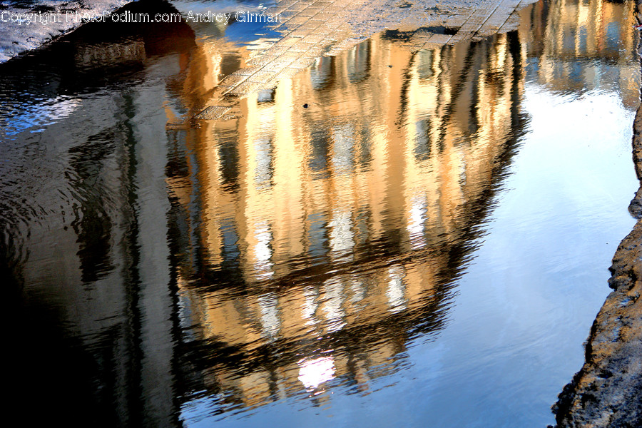 Water, Puddle, Outdoors, Banister, Handrail