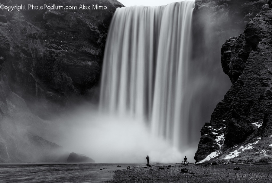Nature, Water, River, Outdoors, Waterfall