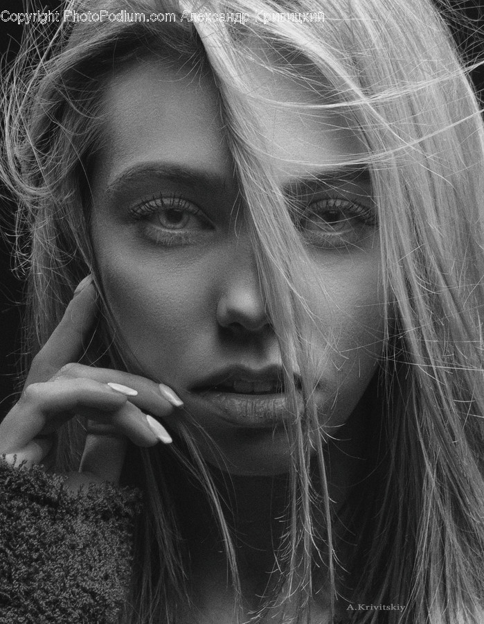 Person, Human, Face, Finger, Female
