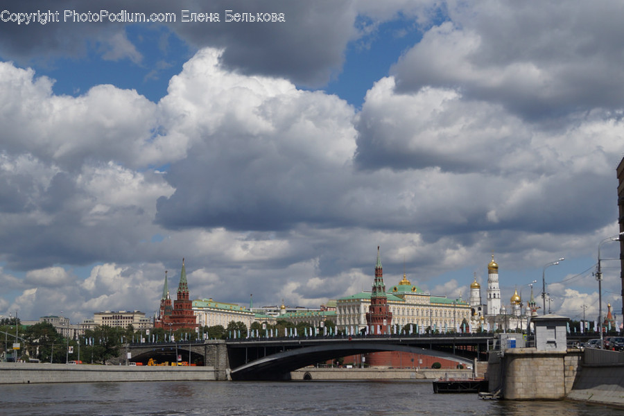Building, Water, Steeple, Spire, Architecture