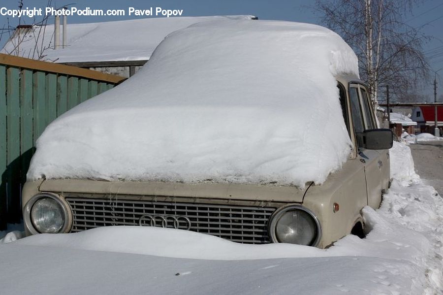 Ice, Outdoors, Snow, Automobile, Car, Vehicle