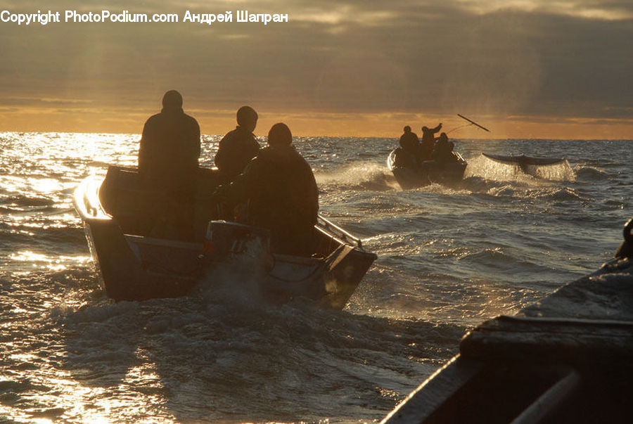 People, Person, Human, Silhouette, Boat, Dinghy, Gutter