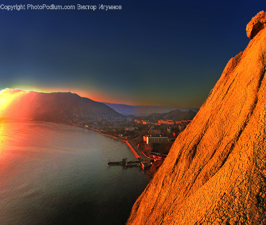 Nature, Outdoors, Light, Flare, Mountain