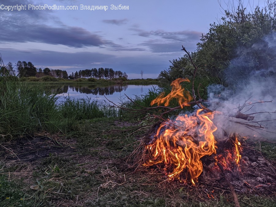 Fire, Flame, Bonfire, Outdoors, Nature