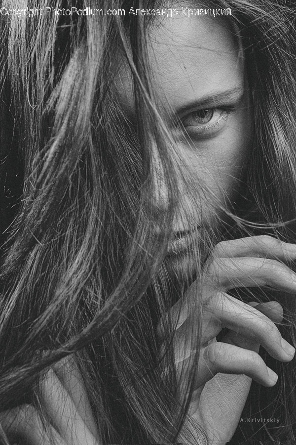 Human, Person, Face, Finger, Female