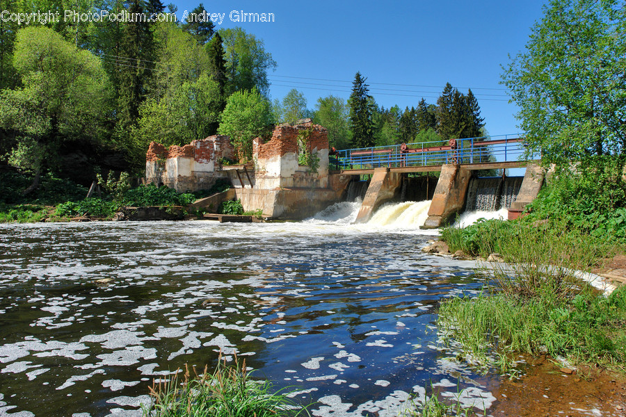 Water, Nature, Outdoors, River, Dam