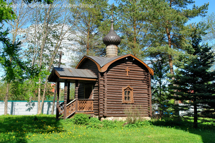Building, Housing, House, Cabin, Gate