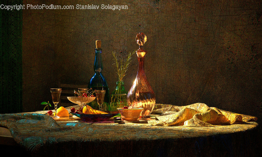 Glass, Goblet, Painting, Art, Alcohol