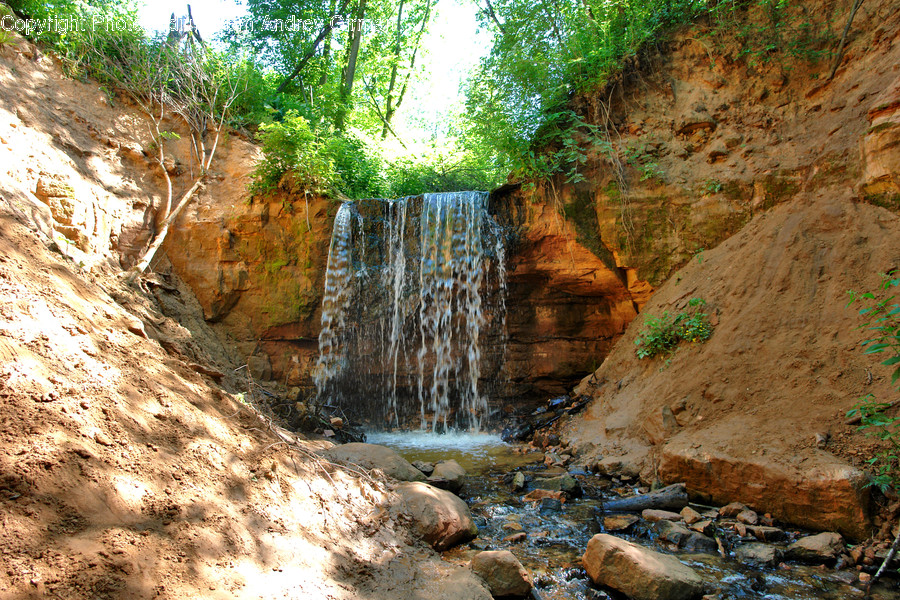Nature, Water, River, Outdoors, Waterfall