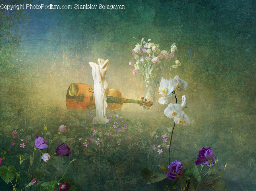 Art, Painting, Plant, Fish, Animal