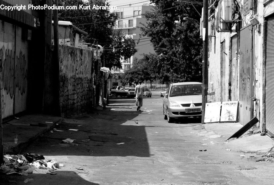 Alley, Alleyway, Road, Street, Town, Automobile, Car