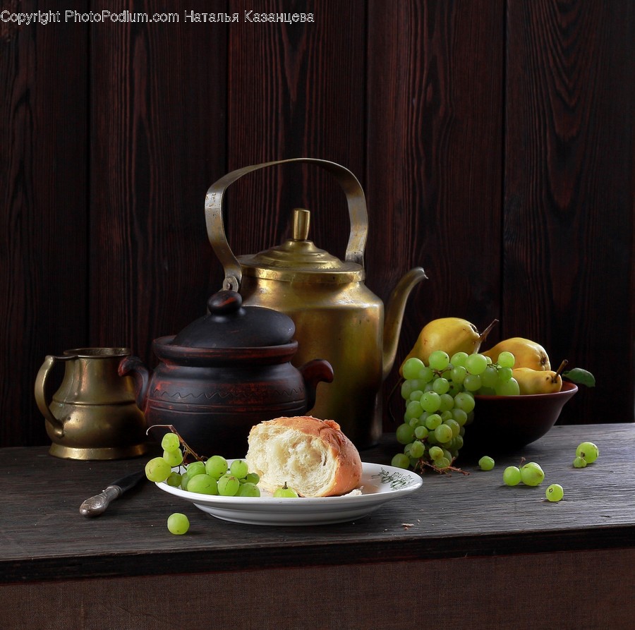 Plant, Pottery, Pot, Food, Grapes