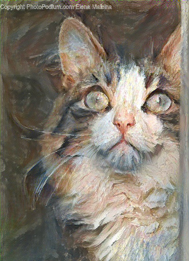 Art, Painting, Cat, Pet, Mammal