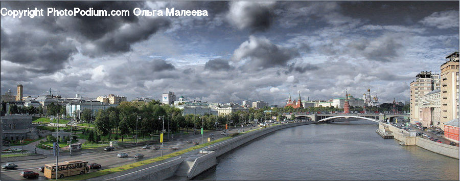 Barge, Boat, Tugboat, Vessel, Freeway, Road, City