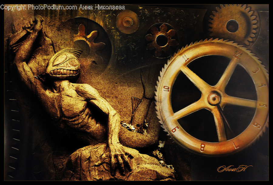 Machine, Art, Painting, Rust, Sculpture