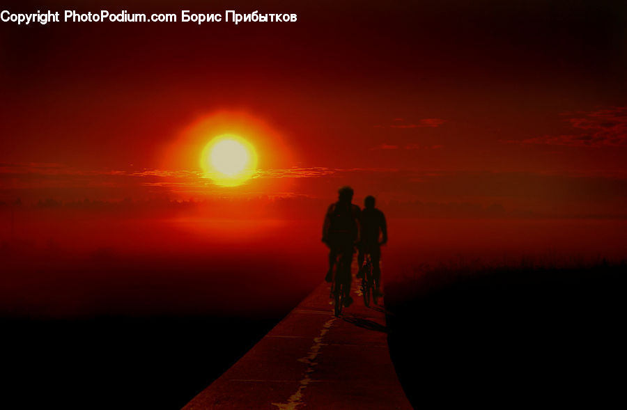 Human, People, Person, Bicycle, Bike, Vehicle, Sun