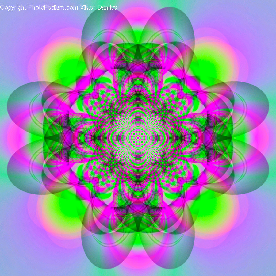 Ornament, Pattern, Fractal, Purple, Light