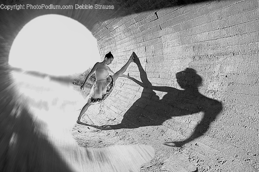 Human, Person, Back, Tunnel, Silhouette