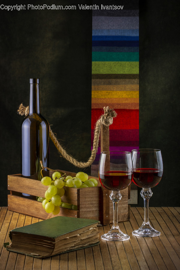 Glass, Goblet, Plant, Grapes, Fruit
