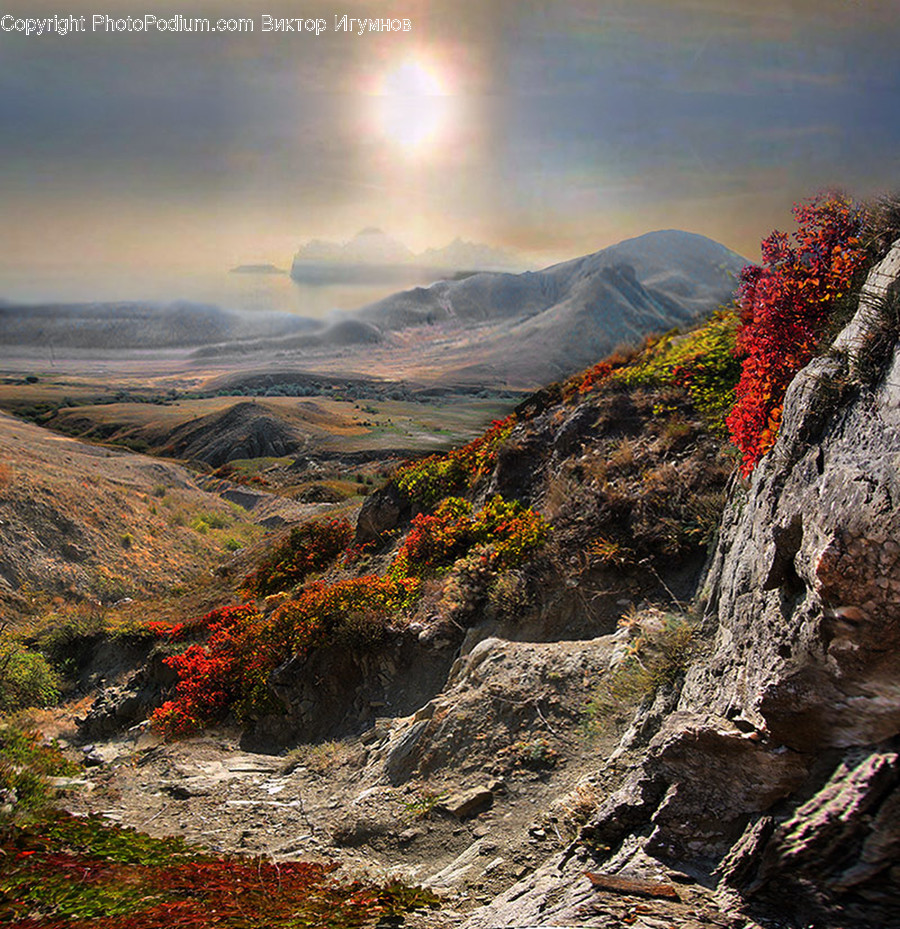 Nature, Outdoors, Mountain, Painting, Art