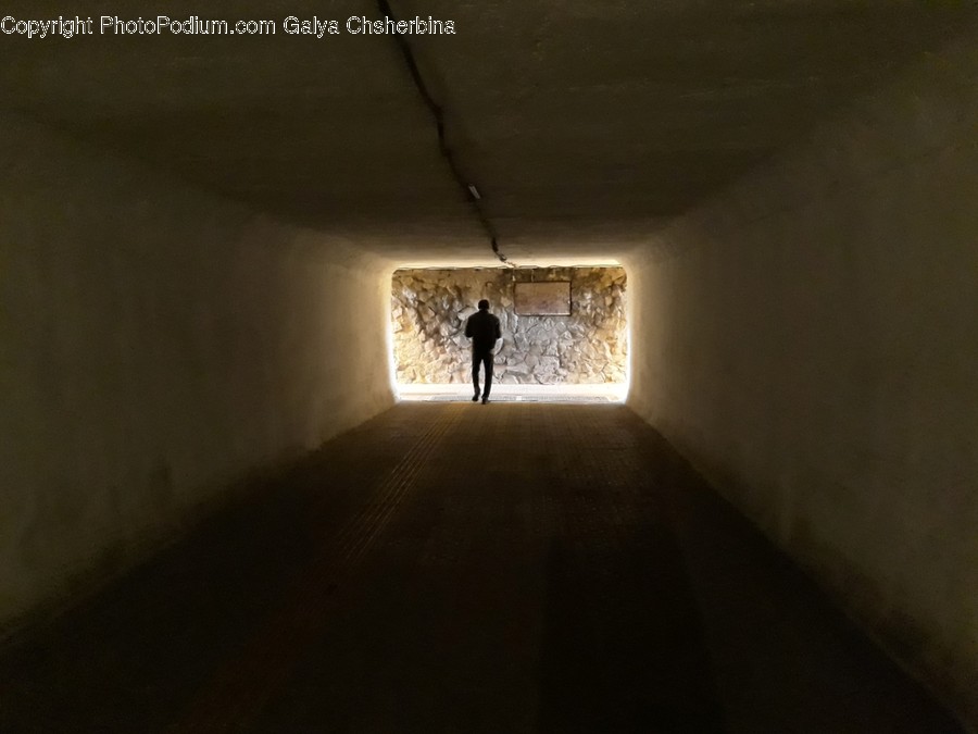Person, Human, Tunnel, Bunker, Building
