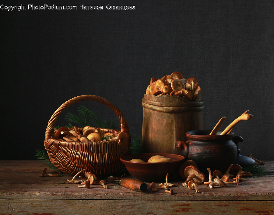 Painting, Art, Plant, Bowl, Basket