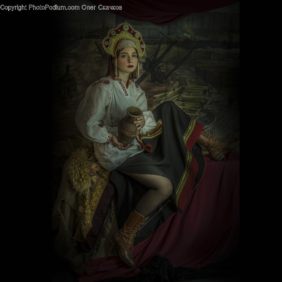 Clothing, Apparel, Robe, Fashion, Painting