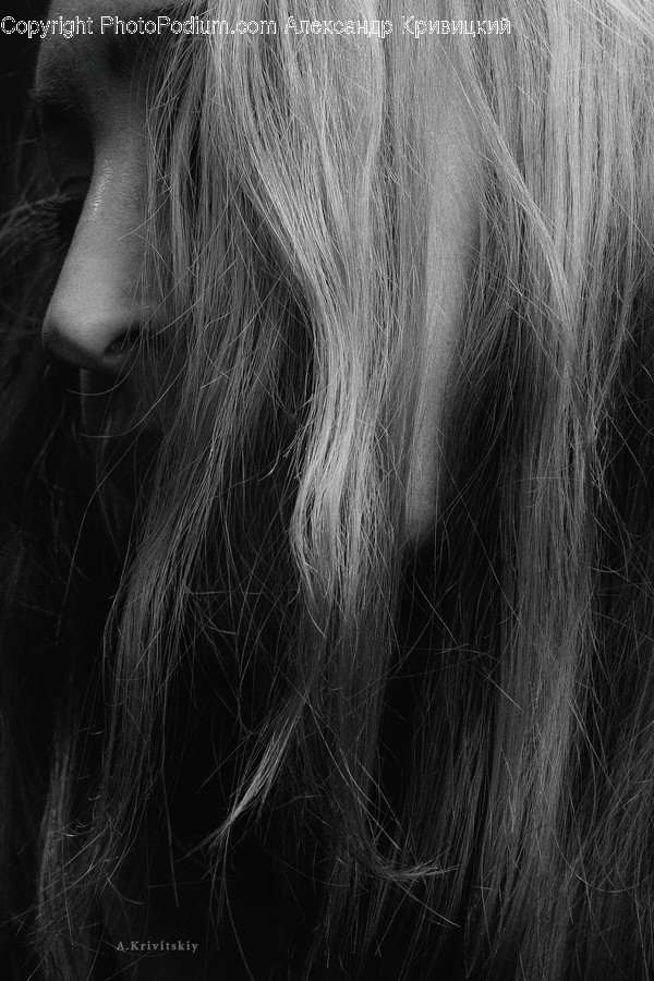 Hair, Black Hair, Face, Person, Human