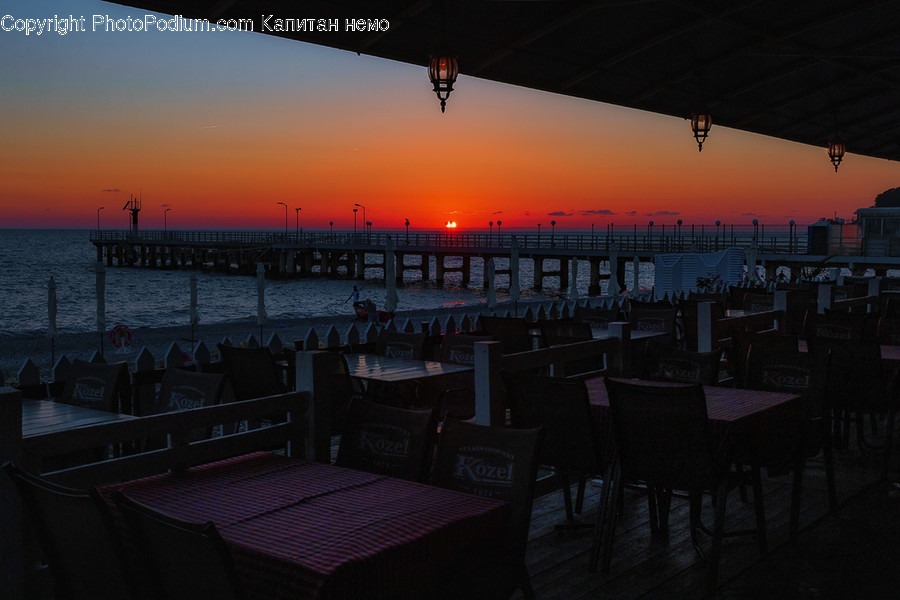 Chair, Furniture, Water, Waterfront, Pier