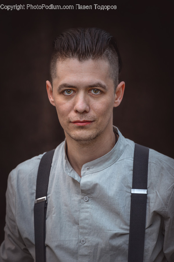 Suspenders, Person, Human, Man